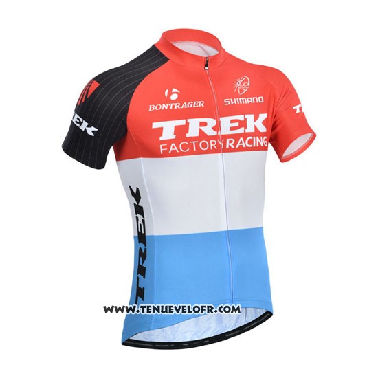 2014 Maillot Ciclismo Trek Factory Racing Orange et Blanc Manches Courtes et Cuissard